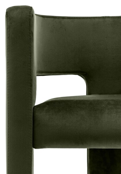 Tmavě zelené designové křeslo ALPAH B VELVET