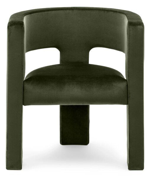 Tmavě zelené designové křeslo ALPAH B VELVET