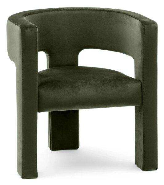 Tmavě zelené designové křeslo ALPAH B VELVET