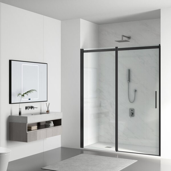 Balneo posuvné dveře pro sprchu 110 cm černé PORTA | ESG sklo 6 mm snadná údržba Easy Clean