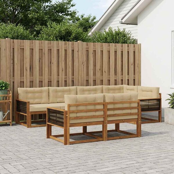 Venkovní pohovková souprava 8 ks Přirozená a Béžová 3382646