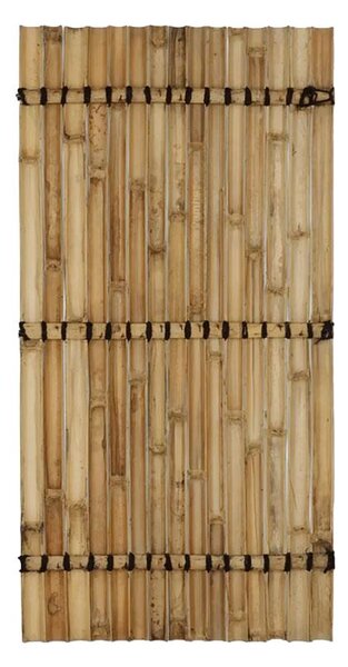 Panel z půlkruhových bambusových tyčí přírodní barvy 90 x 180 cm (bambusový plot)