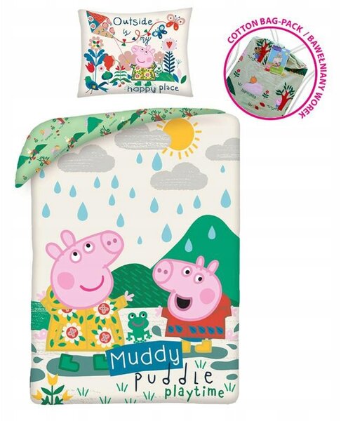Sada povlečení prasátko Peppa 140 x 200 cm, vícebarevné