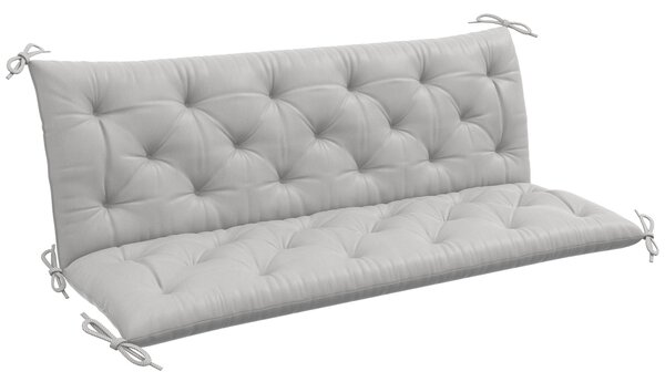 Outsunny Polštář na lavici pro 3 osoby 150x98x8 cm, Polštář s popruhy, Sedací polštář, Venkovní/ Vnitřní polštář na židli, Sedací podložka, Polštář na
