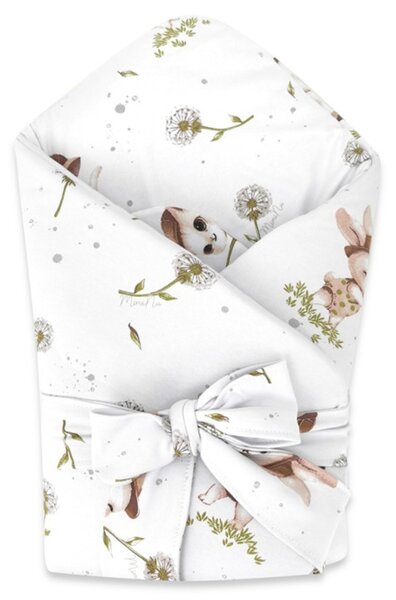 Zavinovačka na zavazování, LUX SOFT, bavlna, Kocourek a pampeliška - bílá