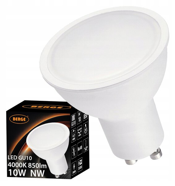 LED žárovka Gu10 10W 800lm neutrální bílá 4000K ECOLIGHT