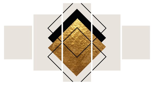 Obraz - Abstrakce zlatá a bílá N⁰1 (125x70 cm)