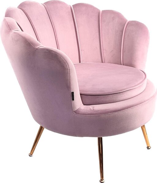 Sametová skořepina židle - Sametová čalouněná židle Ostatní barvy, Jídelna a obývací pokoj, Růžová, 74x72x74, moderní styl, glamour, pohodlí