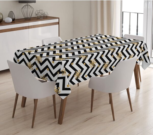 Vánoční ubrus s příměsí bavlny Minimalist Cushion Covers Happy New Year, 140 x 180 cm