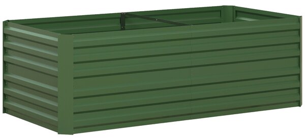 Vyvýšený zahradní záhon Outsunny z oceli, rostlinný záhon, studený rám, skládatelná nádoba na rostliny 180x90x60cm pro zahradu, balkon, terasu, zeleni