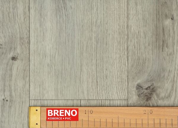 Breno PVC LINETEX Helsinki 593 – světle šedé dřevo, šíře 400 cm