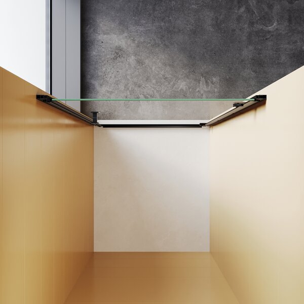 Dveře do sprchové niky SONNI 80x195cm, sprchové dveře se závěsem, 6mm bezpečnostní sklo, sprchové dveře pod omítku matně černé sprchové kouty