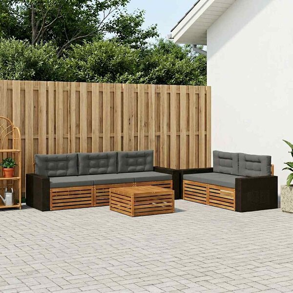Venkovní pohovková souprava 6 ks Přirozená a Anthracitová 3383035