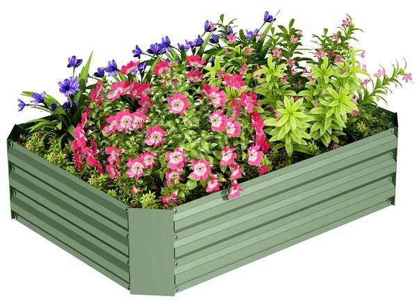 Vyvýšený záhon Outsunny z oceli, zahradní záhon s rámem, květinový box stohovatelný, plantážní box na zeleninu 120x90x30cm pro zahradní balkon, květin