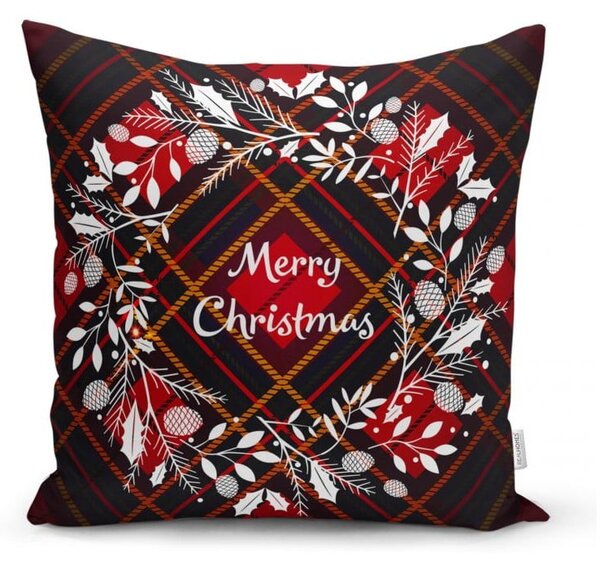 Sada 4 vánočních povlaků na polštář a běhounu na stůl Minimalist Cushion Covers Tartan Christmas