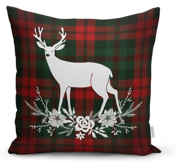 Sada 4 vánočních povlaků na polštář a běhounu na stůl Minimalist Cushion Covers Tartan Christmas