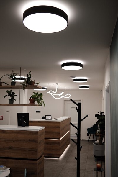 ACB Iluminacion Stropní LED svítidlo LISBOA 31,5W + 5W, ø 40 cm, CCT 3000-4000K Stmívání, řízení: ON/OFF, Barva materiálu: Bílá