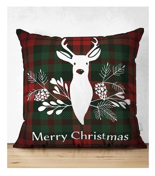 Sada 4 vánočních povlaků na polštář a běhounu na stůl Minimalist Cushion Covers Tartan Christmas