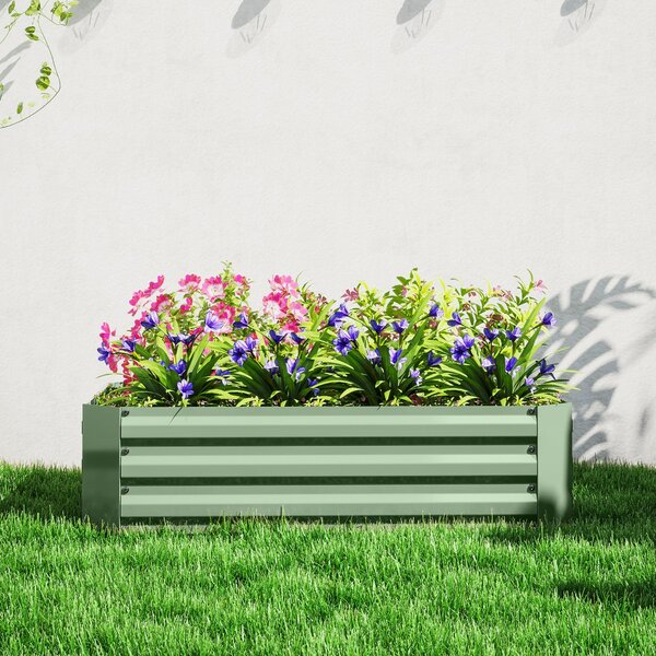 Vyvýšený záhon Outsunny z oceli, zahradní záhon s rámem, květinový box stohovatelný, plantážní box na zeleninu 120x90x30cm pro zahradní balkon, květin