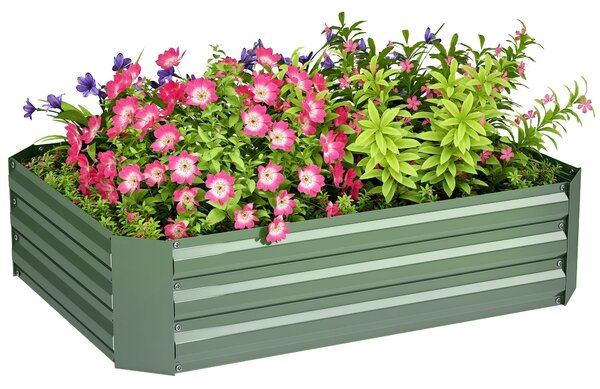 Vyvýšený záhon Outsunny z oceli, zahradní záhon s rámem, květinový box stohovatelný, plantážní box na zeleninu 120x90x30cm pro zahradní balkon, květin