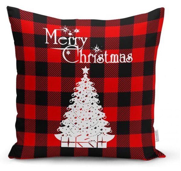 Sada 4 vánočních povlaků na polštář a běhounu na stůl Minimalist Cushion Covers Christmas Tartan