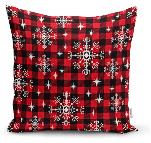Sada 4 vánočních povlaků na polštář a běhounu na stůl Minimalist Cushion Covers Christmas Tartan