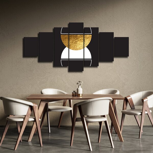 Obraz - Abstrakce zlatá a černá N⁰2 (210x100 cm)