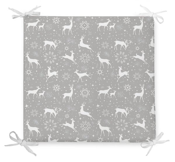 Vánoční podsedák s příměsí bavlny Minimalist Cushion Covers Snowflakes and Deer, 42 x 42 cm