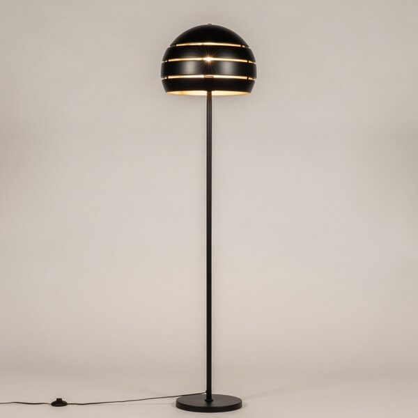 Stojací retro lampa Cantonn Nero and Gold (LMD)