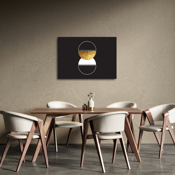 Obraz - Abstrakce zlatá a černá N⁰2 (70x50 cm)