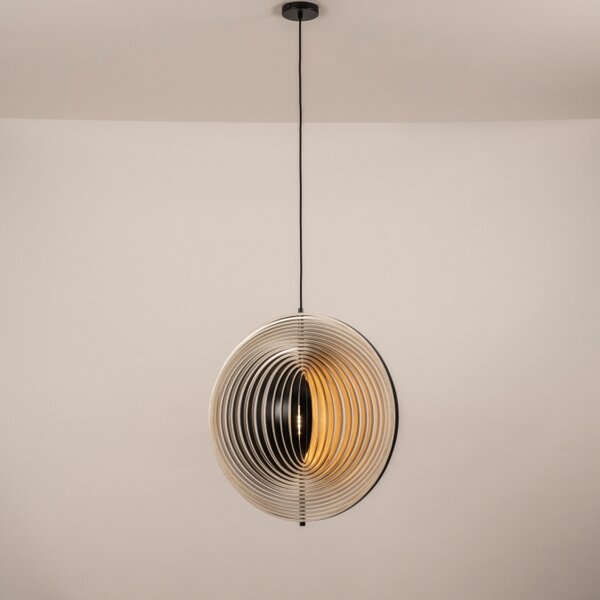 Závěsné designové dřevěné svítidlo do obýváku Wood Barcelona and Black (LMD)