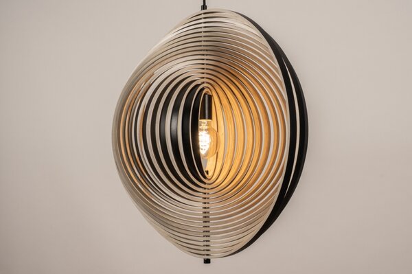 Závěsné designové dřevěné svítidlo do obýváku Wood Barcelona and Black (LMD)