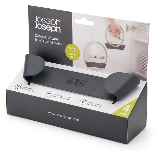 Plastové držáky na pokličky v sadě 4 ks bez vrtání CupboardStore – Joseph Joseph