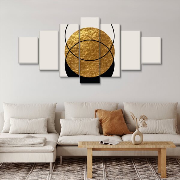 Obraz - Abstrakce zlatá a bílá N⁰2 (210x100 cm)