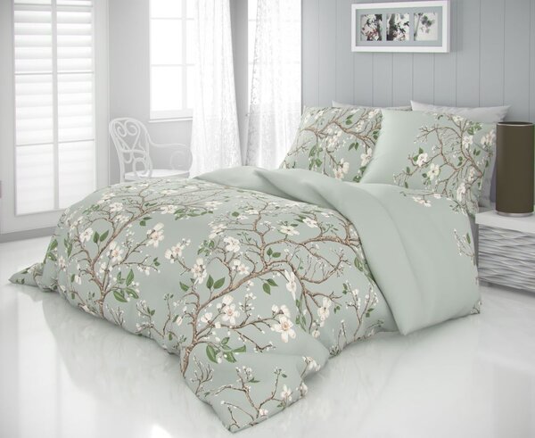 Kvalitex Saténové povlečení LUXURY COLLECTION JARO zelené 1x 140/200, 1x 70/90cm