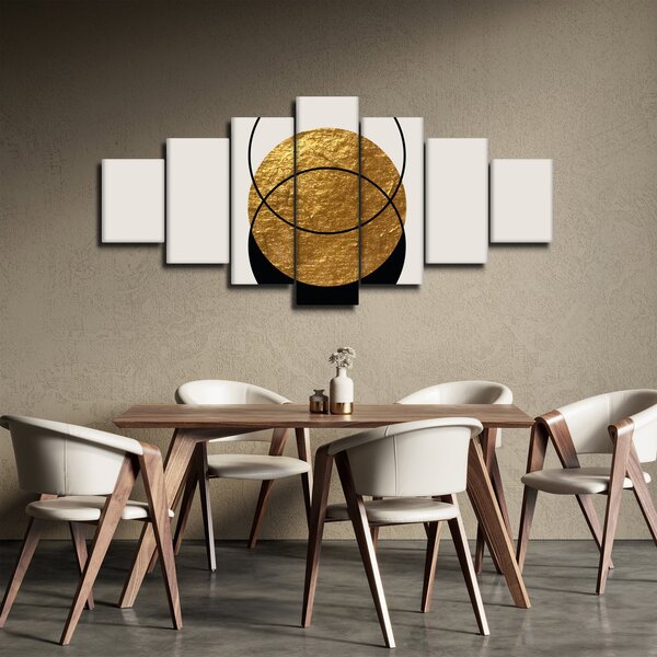 Obraz - Abstrakce zlatá a bílá N⁰2 (210x100 cm)