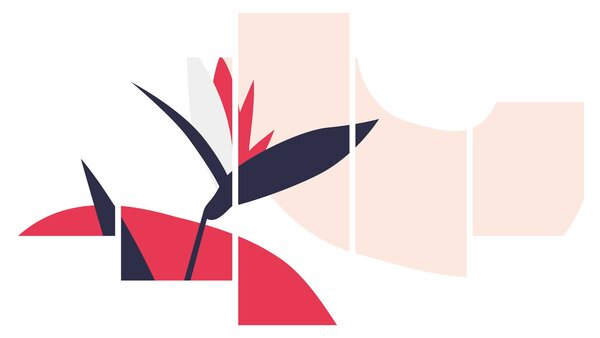 Obraz - Růžová florální abstrakce N⁰1 (125x70 cm)