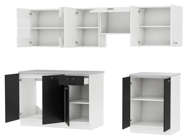 Moderní kuchyně 240/240 cm TAO 2 - černá / bílá