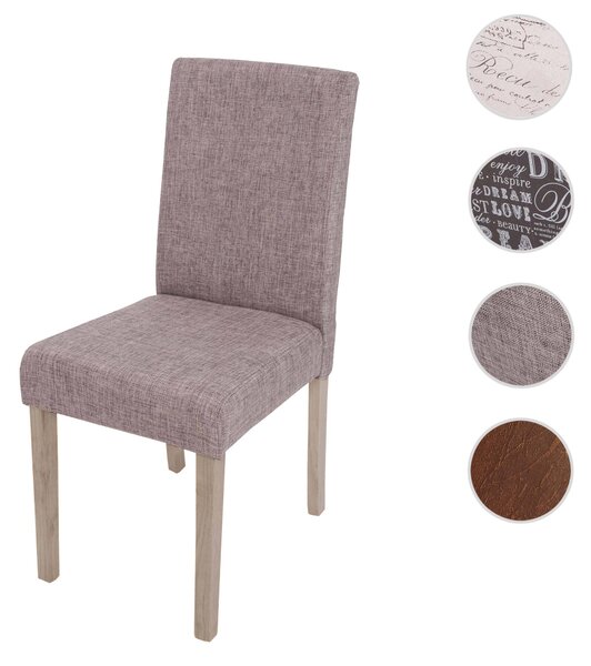 Littau jídelní židle, kuchyňská židle, látka/textil s certifikátem MVG šedá, hnědé nohy