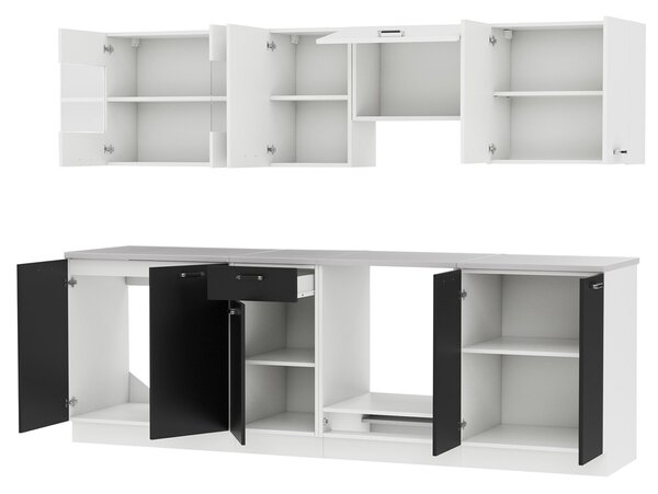 Moderní kuchyně 240/240 cm TAO 1 - černá / bílá