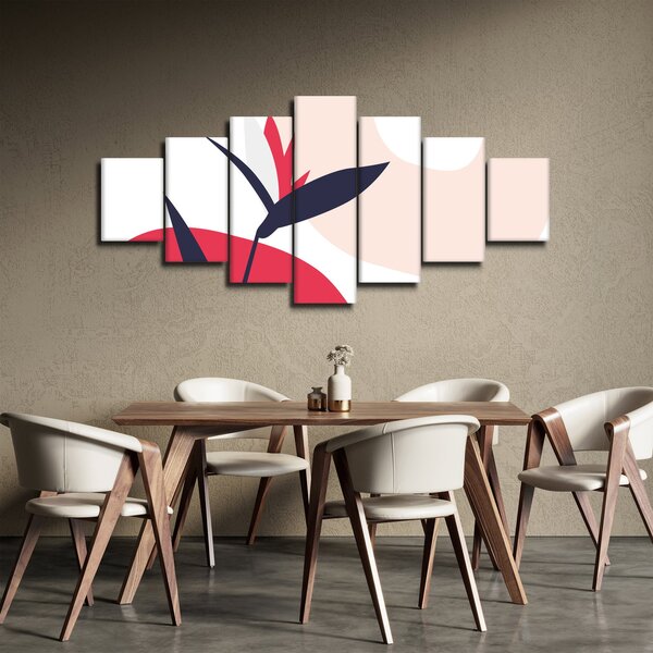 Obraz - Růžová florální abstrakce N⁰1 (210x100 cm)