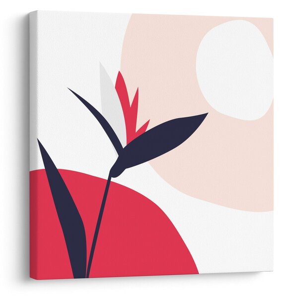 Obraz - Růžová florální abstrakce N⁰1 (30x30 cm)