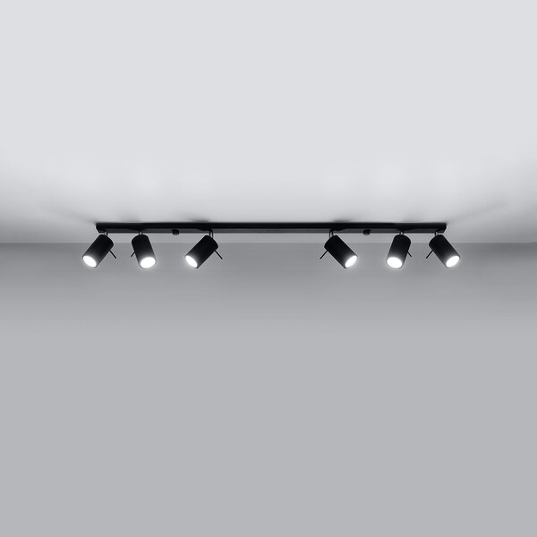 Sollux Lighting Ring stropní světlo 6x40 W černá SL.0334