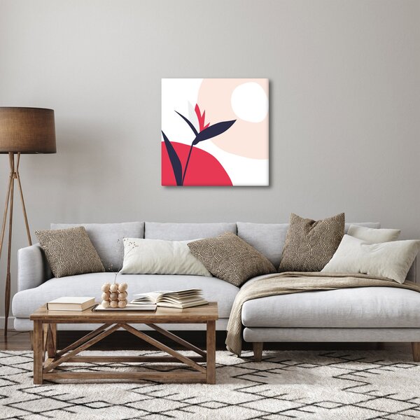 Obraz - Růžová florální abstrakce N⁰1 (30x30 cm)