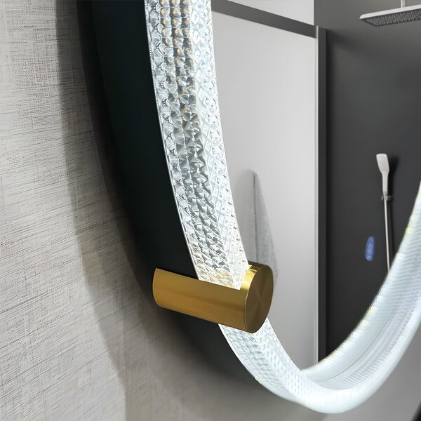 Tutumi Zrcadlo ⌀70 cm s vyhříváním a regulovatelným LED osvětlením HOM-06911, transparent