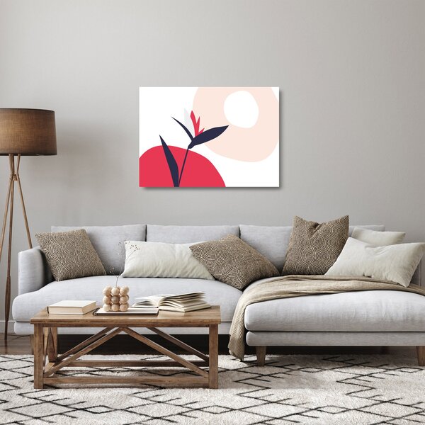 Skleněný obraz - Růžová florální abstrakce N⁰1 (70x50 cm)
