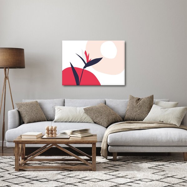 Obraz - Růžová florální abstrakce N⁰1 (70x50 cm)