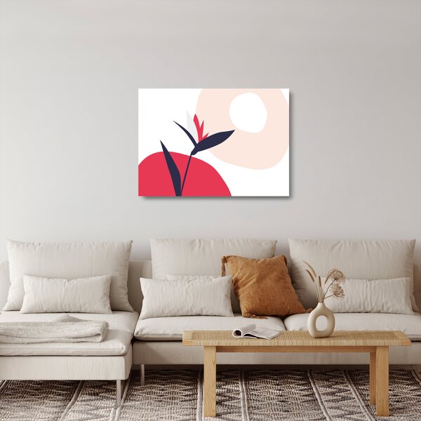 Skleněný obraz - Růžová florální abstrakce N⁰1 (70x50 cm)