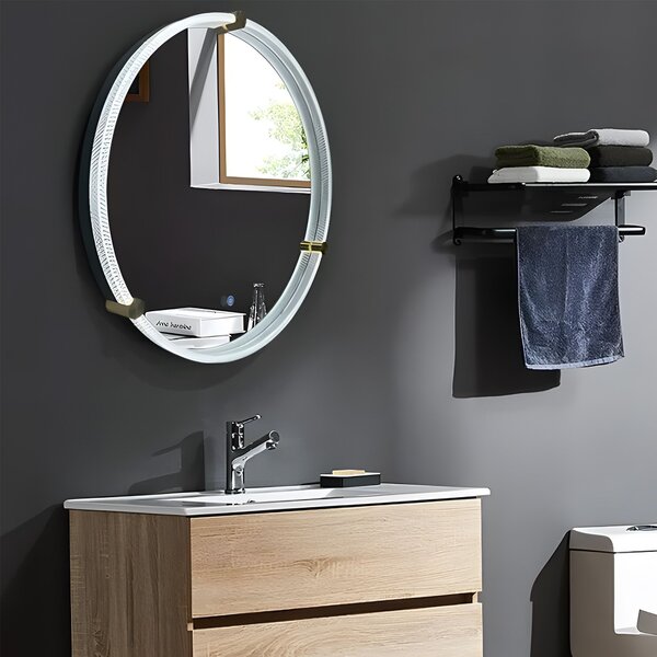 Tutumi Zrcadlo ⌀70 cm s vyhříváním a regulovatelným LED osvětlením HOM-06911, transparent