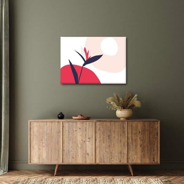 Obraz - Růžová florální abstrakce N⁰1 (70x50 cm)
